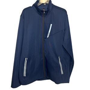 Mofiz‎ Men's full-zip navy blue jacket with reflective strips Size Large
